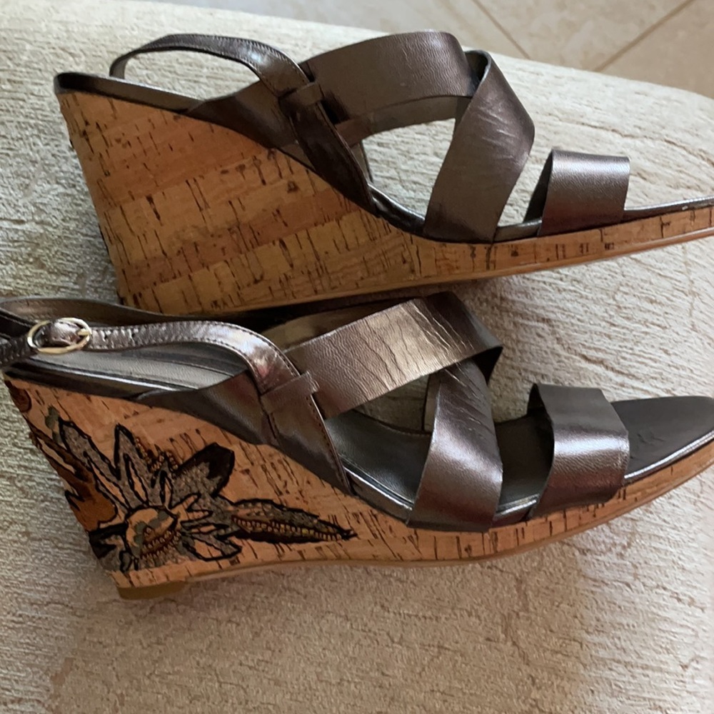 Bandolino strappy wedge with decorative heel